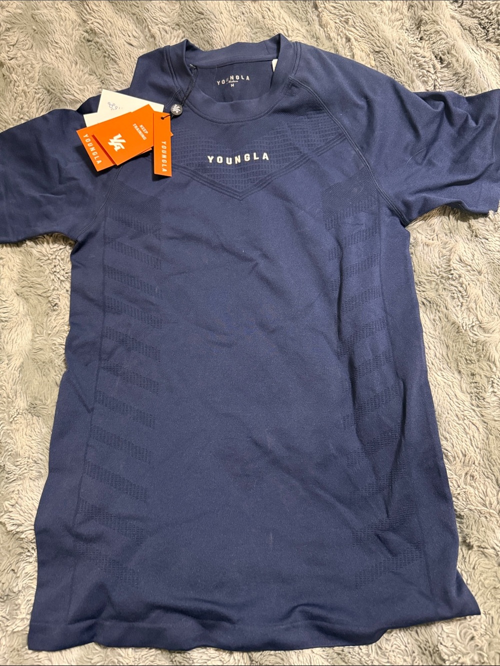 YoungLA Navy Short Sleeve Performance Tee